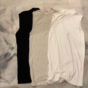 Set of 3.  Gap sleeveless mock turtleneck.  Summer